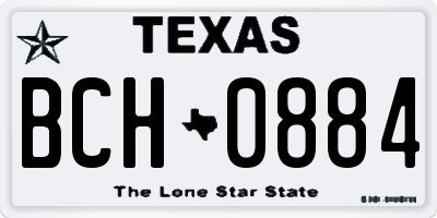 TX license plate BCH0884