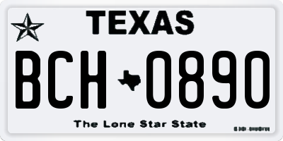 TX license plate BCH0890