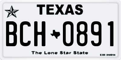 TX license plate BCH0891