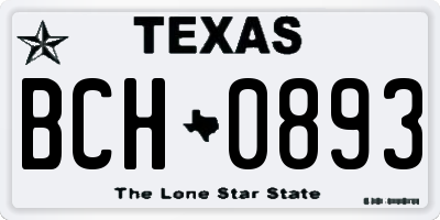 TX license plate BCH0893