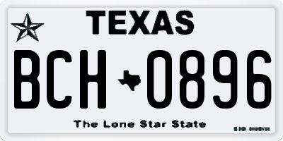 TX license plate BCH0896