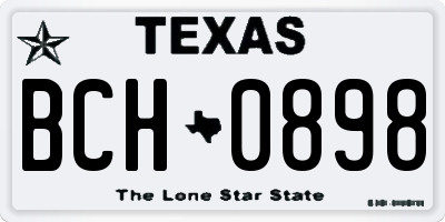 TX license plate BCH0898