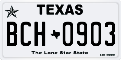 TX license plate BCH0903