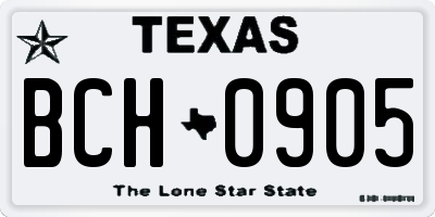 TX license plate BCH0905