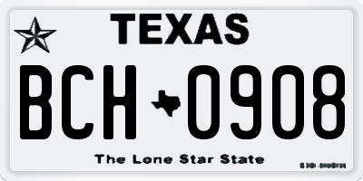 TX license plate BCH0908