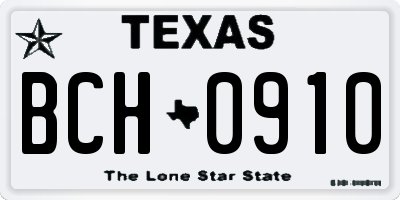 TX license plate BCH0910