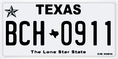 TX license plate BCH0911