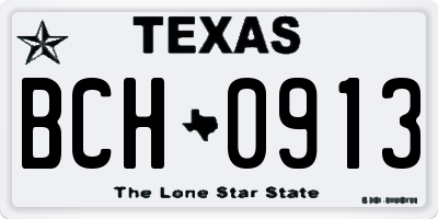 TX license plate BCH0913