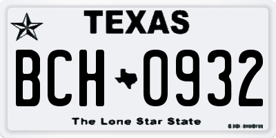 TX license plate BCH0932
