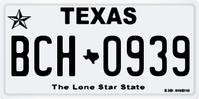 TX license plate BCH0939