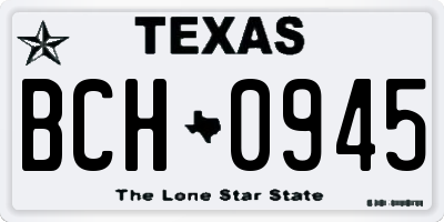 TX license plate BCH0945