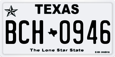 TX license plate BCH0946