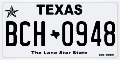 TX license plate BCH0948