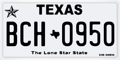 TX license plate BCH0950