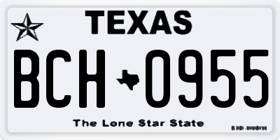 TX license plate BCH0955