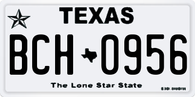 TX license plate BCH0956
