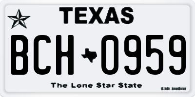 TX license plate BCH0959