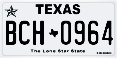 TX license plate BCH0964