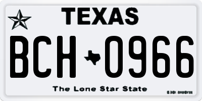 TX license plate BCH0966