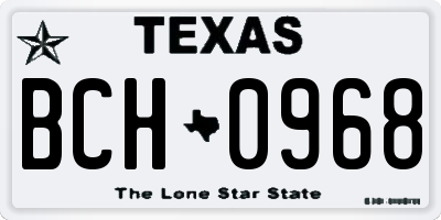 TX license plate BCH0968