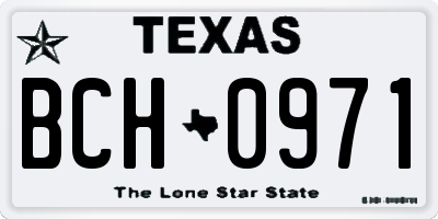 TX license plate BCH0971