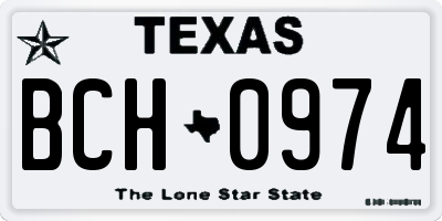 TX license plate BCH0974