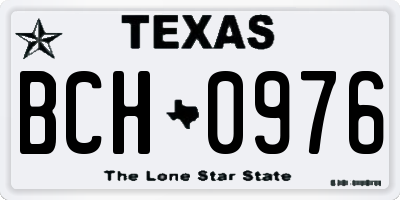 TX license plate BCH0976