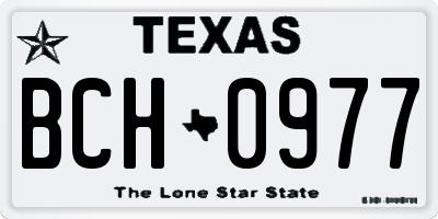 TX license plate BCH0977