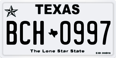 TX license plate BCH0997