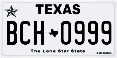 TX license plate BCH0999
