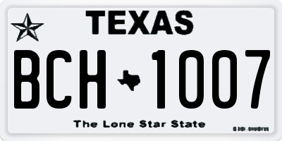 TX license plate BCH1007