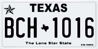 TX license plate BCH1016
