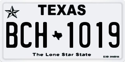 TX license plate BCH1019