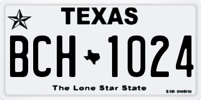 TX license plate BCH1024