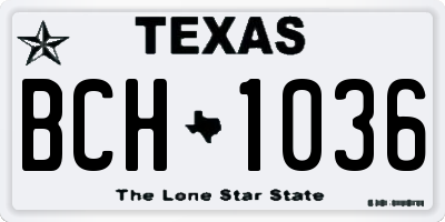 TX license plate BCH1036