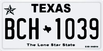 TX license plate BCH1039