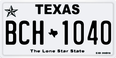TX license plate BCH1040