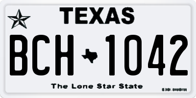 TX license plate BCH1042