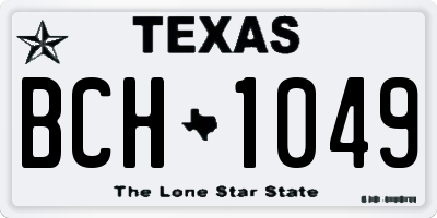 TX license plate BCH1049
