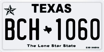 TX license plate BCH1060