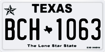 TX license plate BCH1063