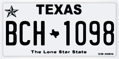 TX license plate BCH1098