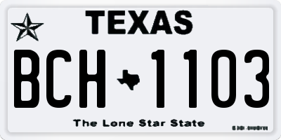 TX license plate BCH1103