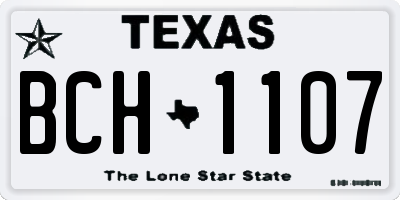 TX license plate BCH1107