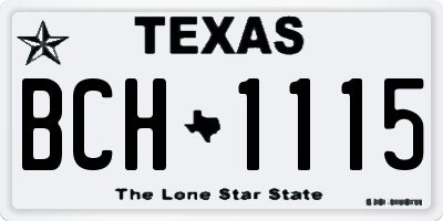 TX license plate BCH1115