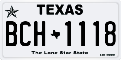 TX license plate BCH1118