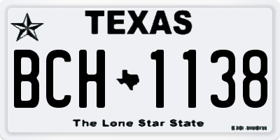 TX license plate BCH1138