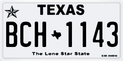 TX license plate BCH1143