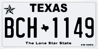 TX license plate BCH1149