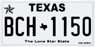 TX license plate BCH1150